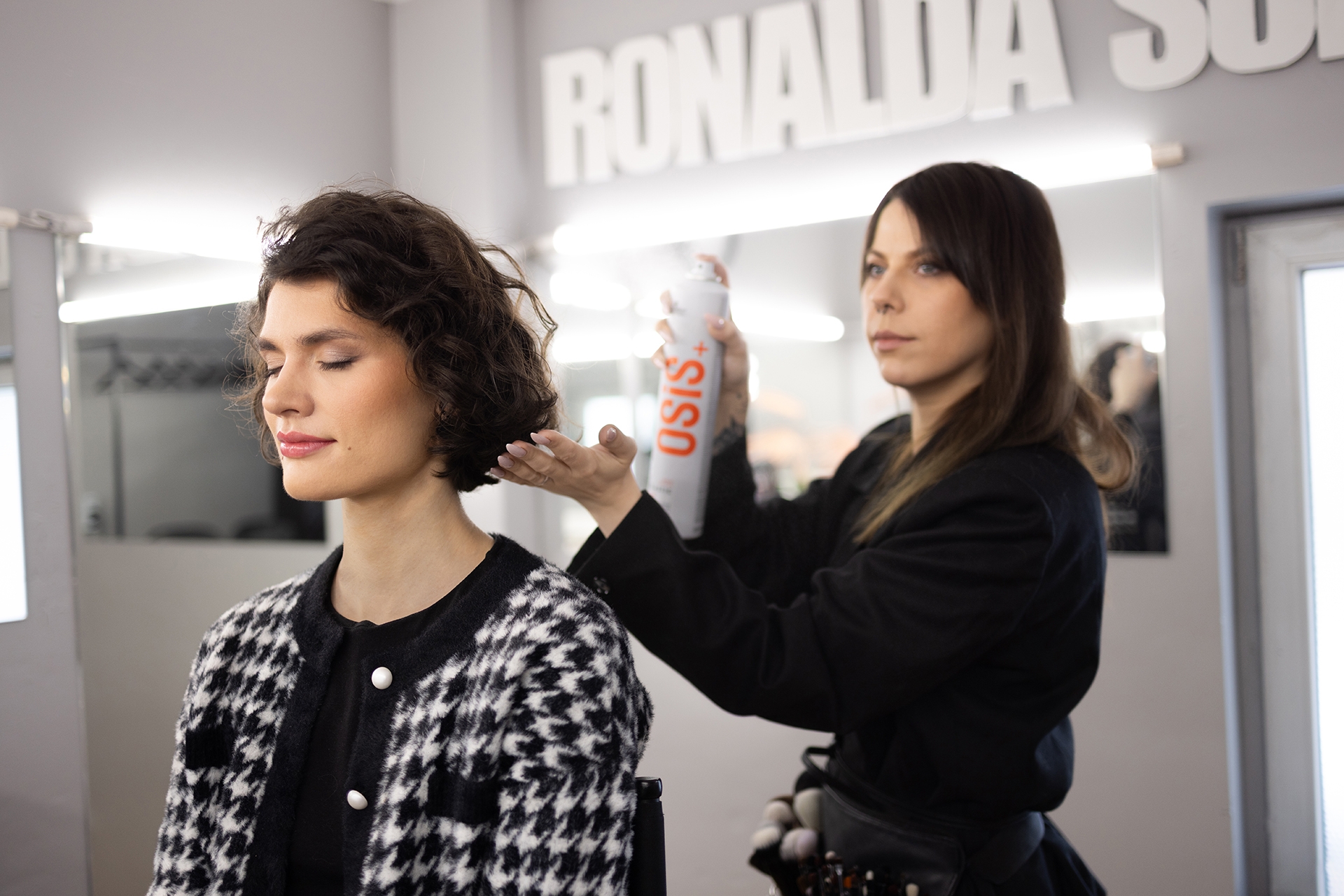 Hair stylist at work